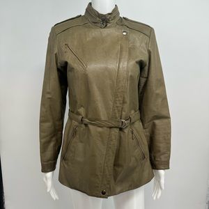 VTG MARC BUCHANAN PELLE PELLE LEATHER Jacket Women’s 9/10 Distressed Green